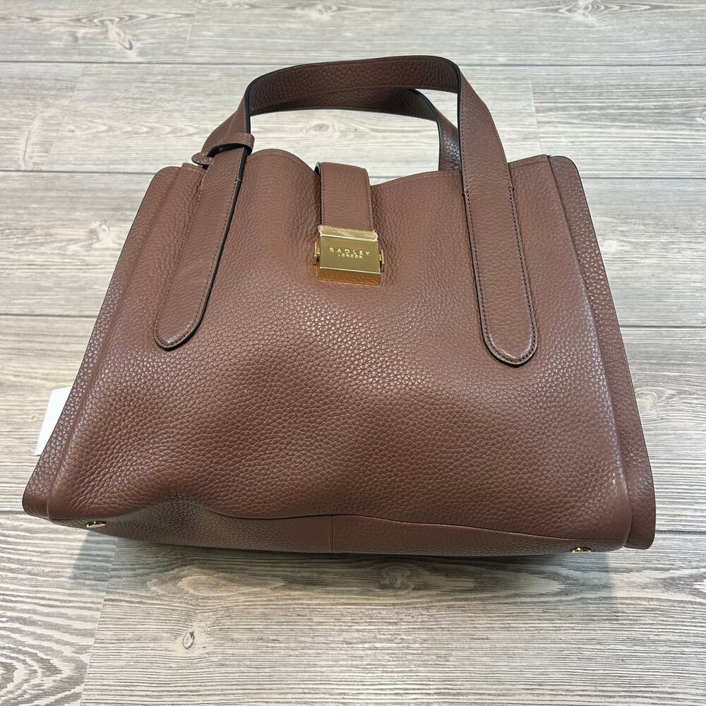 RADLEY LONDON Brown Pebbled Leather Top-Handle Crossbody - Picture 6 of 9